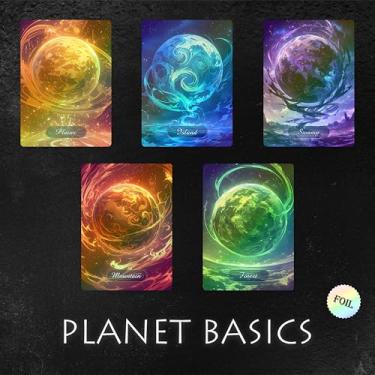 Imagem de Proxy Cards for Magic The Gathering, Alternative Custom Art DIY Cards, Planet Basics, Foil