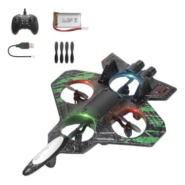 Imagem de KiBcsLic Avião de Controle Remoto de Espuma com Luz Colorida, Modelo para Meninos E Adultos, Verde