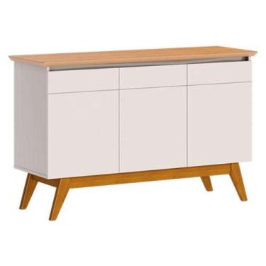 Imagem de Aparador Para Sala Buffet Classic 3 Portas Com Gaveta Off White Nature