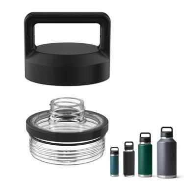 Imagem de UXIETIN Tampa de substituição de tampa de rosca compatível com Rambler Yeti 18/26/36/1,304 g, resistente a estilhaços e à prova de vazamento, preto, 1 peça