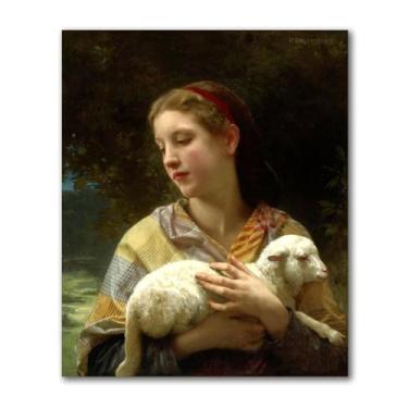 Imagem de LXURY Bouguereau.Innocence. Reprodução de pinturas famosas. Arte de parede em tela. Pôsteres e impressões. Imagem para decoração de casa 70 x 84 cm sem moldura