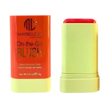 Imagem de Blush Stick Formato Coração ou Tradicional Alta Pigmentação e Acabamento Iluminado (Bastão Maybelucky 02)