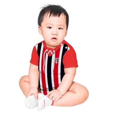 Imagem de Body Bebê São Paulo Retrô Tricolor Oficial