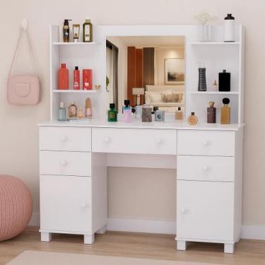 Imagem de Penteadeira Camarim Com Prateleiras e Portas Para Maquiagem Quarto ou 