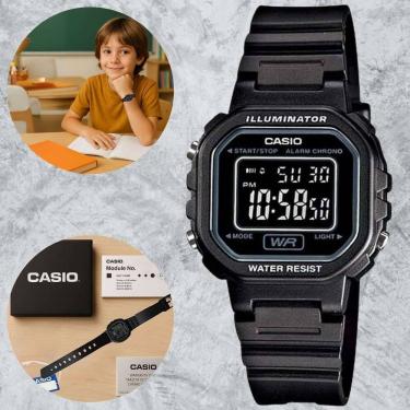 Imagem de Relógio Casio Retrô Infantil Digital LA-20WH Resina LED Alarme Cronômetro Resistente Água Escolar Prático Leve Luz Led