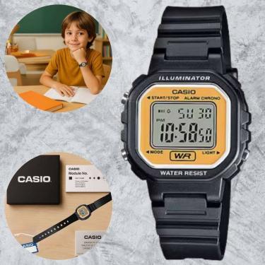 Imagem de Relógio Casio Retrô Infantil Digital LA-20WH Resina LED Alarme Cronômetro Resistente Água Escolar Prático Leve Luz Led