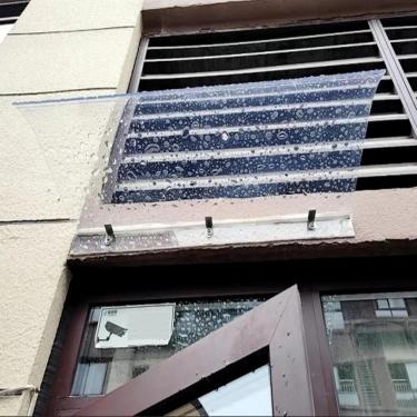 Imagem de Abrigo De Chuva Para Porta Da Frente, Dossel De Porta De Pátio, Toldo De Janela De Policarbonato Coberturas De Telhado Fáceis De Instalar 80cm 90cm 100cm 110cm 120cm 130cm 140cm 150cm, 50x410cm