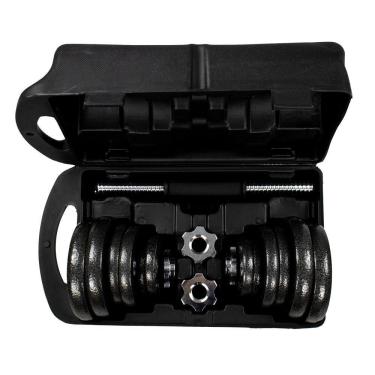 Imagem de Kit Anilhas + Halteres Gallant Na Maleta 20kg Elite Cromado (GDB20R1A-PT)