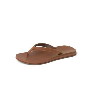 Imagem de REEF Sandália feminina Ojai Classic Slim, couro premium, palmilha acolchoada macia, sola durável, Marrom escuro, 40