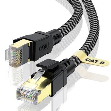 Imagem de Cabo Ethernet CABNEER Cat 8 25 pés 40 Gbps 2000 Mhz blindado