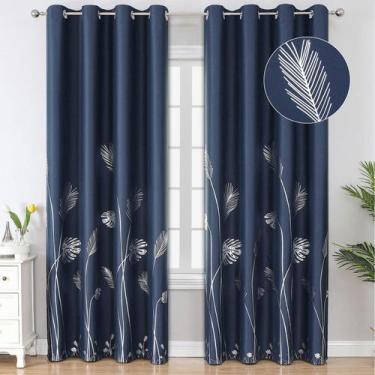 Imagem de Cortinas Blackout Estelar Textiler Azul Marinho 213x213cm 2 painéis