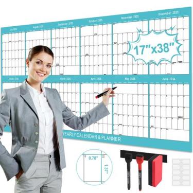 Imagem de Calendário de parede Gannyfer 2025-2026 Dry Erase laminado 43x97cm