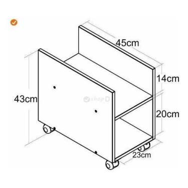 Imagem de Suporte Para Cpu E Nobreak Com Rodinhas Mdf 15mm Brancotx - B&D Arte e