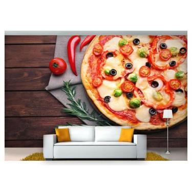 Imagem de Papel De Parede Rodízio Pizza Gourmet 3D Al149 - Você Decora