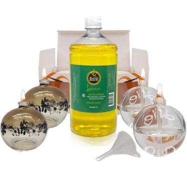 Imagem de 2 Lamparina Bola + 2 Lamp Sensações + 1L Citronela +Funil - Velas bist