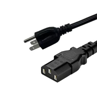 Imagem de Cabo de alimentação CA de 3 pinos de substituição para Samsung LG, Dell, HP Vizio e mais – 15 A, 125 V, resistente, ideal para monitor de computador, TV, impressora, projetor e mais eletrônicos