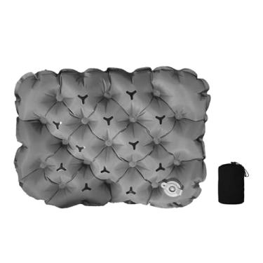 Imagem de ChuYiElegance Almofada de assento inflável para acampamento, almofada de assento de ar para cadeira de escritório, de de estádio para shows no chão, mochilas, praia, Cinza Escuro