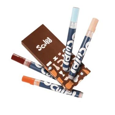 Imagem de Sculpd Conjunto de canetas de tinta acrílica metálica, tons de terracota, pontas finas premium para pintura de cerâmica, madeira, papelão, papel, vidro e a maioria das outras superfícies, 4 cores