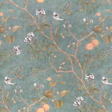 Imagem de Papel de Parede Adesivo Sala Quarto Ripas Madeira Clara Lisa Autocolante 5m x 45cm(Galhos)