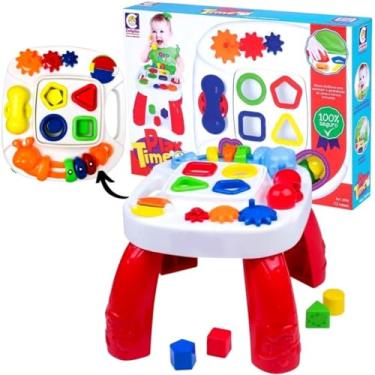 Imagem de Mesa Didática Play Time Atividades Educativas e Blocos de Encaixar para Bebês