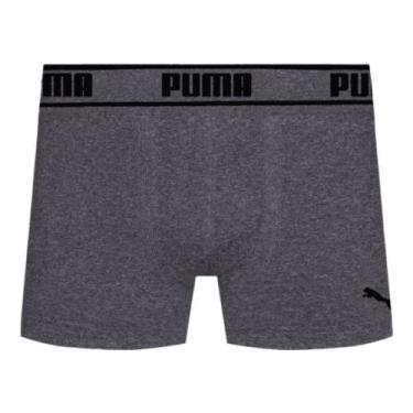 Imagem de Cueca Puma Boxer Microfibra Sem Costura Adulto Cós 40MM, Preto mescla,