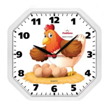 Imagem de Relógio De Parede Cozinha Galinha Branco
