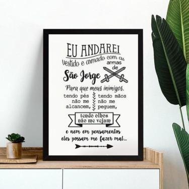 Imagem de Quadro Decorativo Oração Para São Jorge 24X18Cm