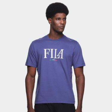 Imagem de Camiseta Fila Italy Letter Masculina, Marinho, G
