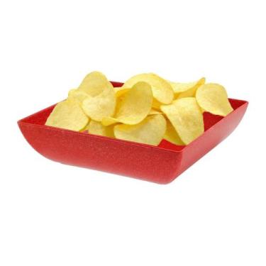 Imagem de Saladeira Quadrada 750Ml Travessa Petisqueira Vermelha - EVO