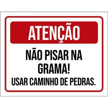 Imagem de Kit 10 Placas Não Pisar Na Grama Caminho Pedras 36X46