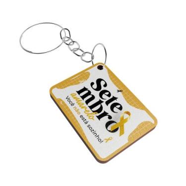 Imagem de Kit 50 Chaveiros MDF Setembro Amarelo Valorização da Vida - Deliparts,