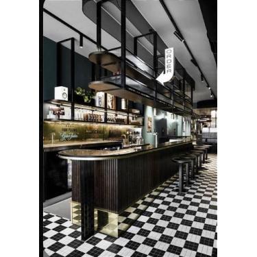 Imagem de Ladrilho Hidráulico 20x20 cm - Kit com 25 Peças em Preto e Branco - no