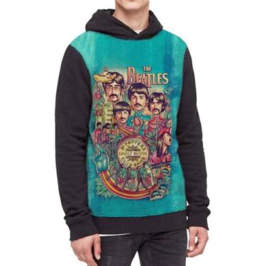 Imagem de Moletom Com Capuz The Beatles Banda Rock Ref:142 - smoke, Preto, P