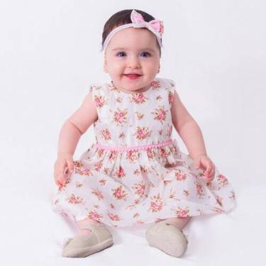 Imagem de Vestido de Bebê Menina Infantil Florido Algodão Mundo Nina - Mundo Nin