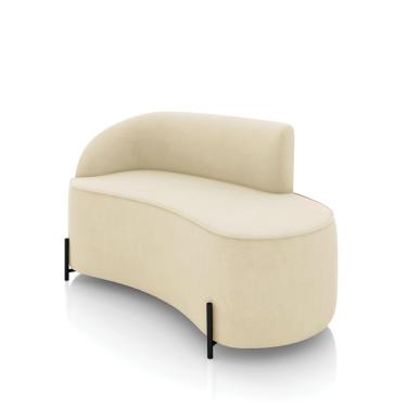 Imagem de Sofá 2 Lugares Orgânico 140cm Pé Ferro Preto Morgan Suede D03 - D'Rossi