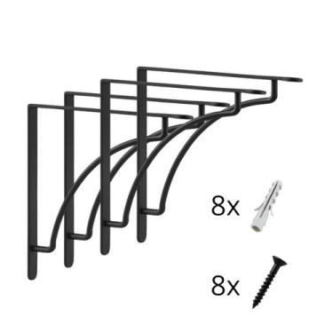 Imagem de 4 Suportes De Prateleira Mão Francesa Côncavo 20cm - Bella Decor Brasi
