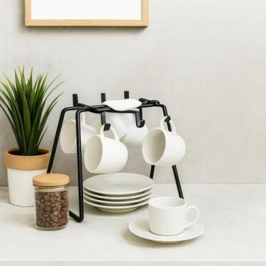 Imagem de Kit Cafeteira de Bancada c/ Suporte 6 Xícaras + Coador - Bella Decor B