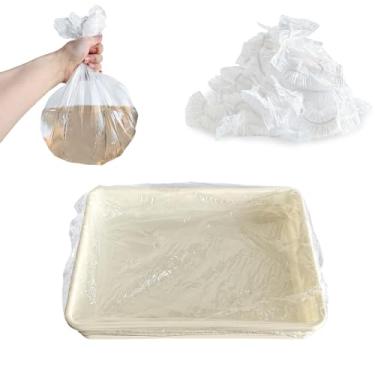 Imagem de 50 peças descartáveis de forros de gaiola de animais pequenos, forro de filme de bandeja de coelho sacos de areia para gaiola de porquinho da índia filme plástico para pássaro, hamster, chinchila