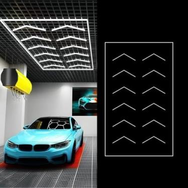 Imagem de Luz de colmeia LED academia barbearia estação de trabalho emenda hexagonal à prova d'água luz de lavagem de carro (6500K110V 430W)