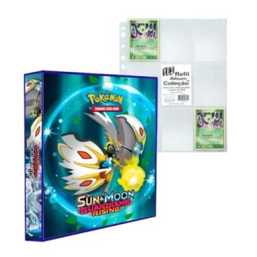 Imagem de Álbum Pasta Fichário Pokemon com 10 Folhas YES 9 Bolsos Sun & Moon Gua