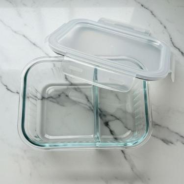 Imagem de Pote Vidro 630 ml Canelado Hermético Marmita Forno Refratário Divisóri