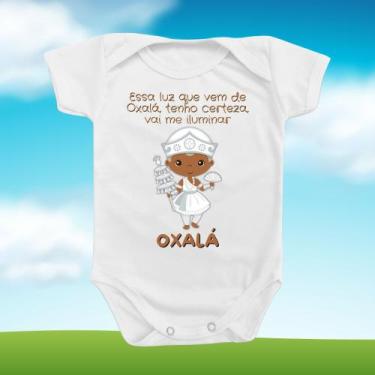 Imagem de Roupinha Body de Bebê Menino Menina Presente Mimo Frase Orixá Oxalá Re