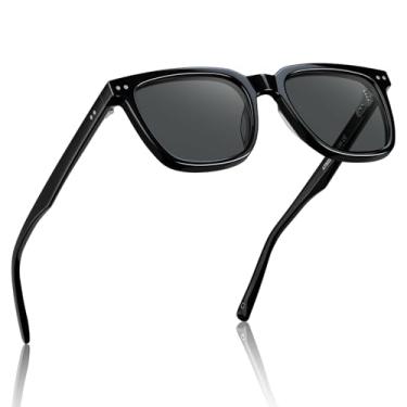 Imagem de Óculos de Sol CARFIA Masculino - Clássico Quadrado Retrô em Acetato com Lentes Polarizadas e Proteção UV - Ideal para Dirigir e Atividades ao Ar Livre