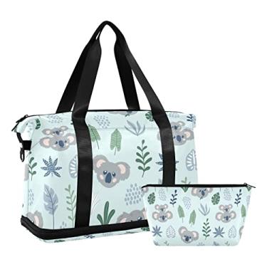 Imagem de SUABO Bolsa esportiva de viagem, bolsa esportiva de ginástica para viagem, bolsa de ombro de fim de semana para mulheres e homens, Multicor, One Size