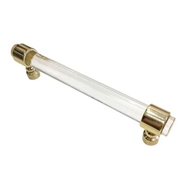 Imagem de Puxador de porta de cozinha de acrílico moderno, gaveta, armário, armário, guarda-roupa, barra em T - dourado 152 mm