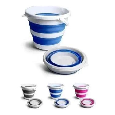 Imagem de 2X Balde Nobre Retrátil Azul 10 L