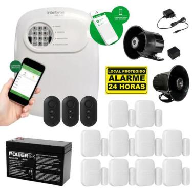 Imagem de Kit Alarme Intelbras 10 Sensores Sirene Com Voz
