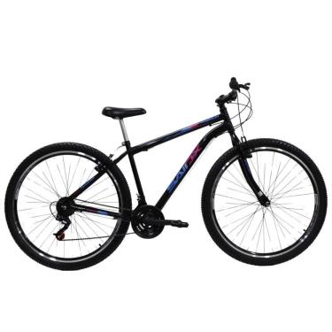 Imagem de Bicicleta Aro 29 Quadro Aço 21 Vel Freios V Brake Saidx Premium Preto Azul Rosa