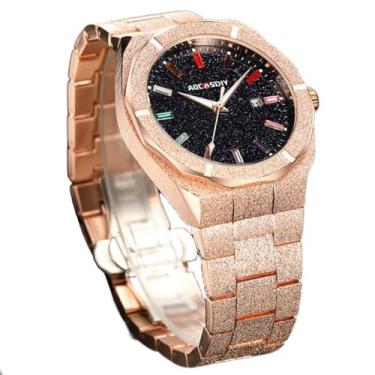 Imagem de DAXIAOYU Relógios masculinos de luxo de aço inoxidável de quartzo relógio masculino data automática com ponteiros luminosos Relogio masculino, rosa