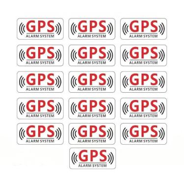 Imagem de Pacote com 16 decalques de aviso de sistema de alarme de 5,5 x 2,6 cm para carro, bicicleta, material à prova d'água